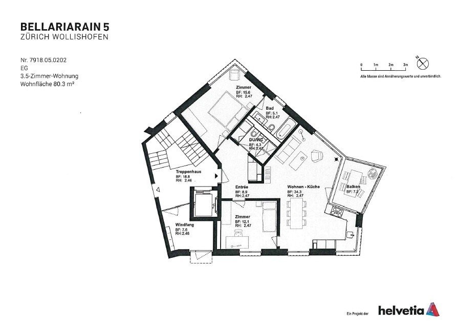 3 ½ rooms apartment