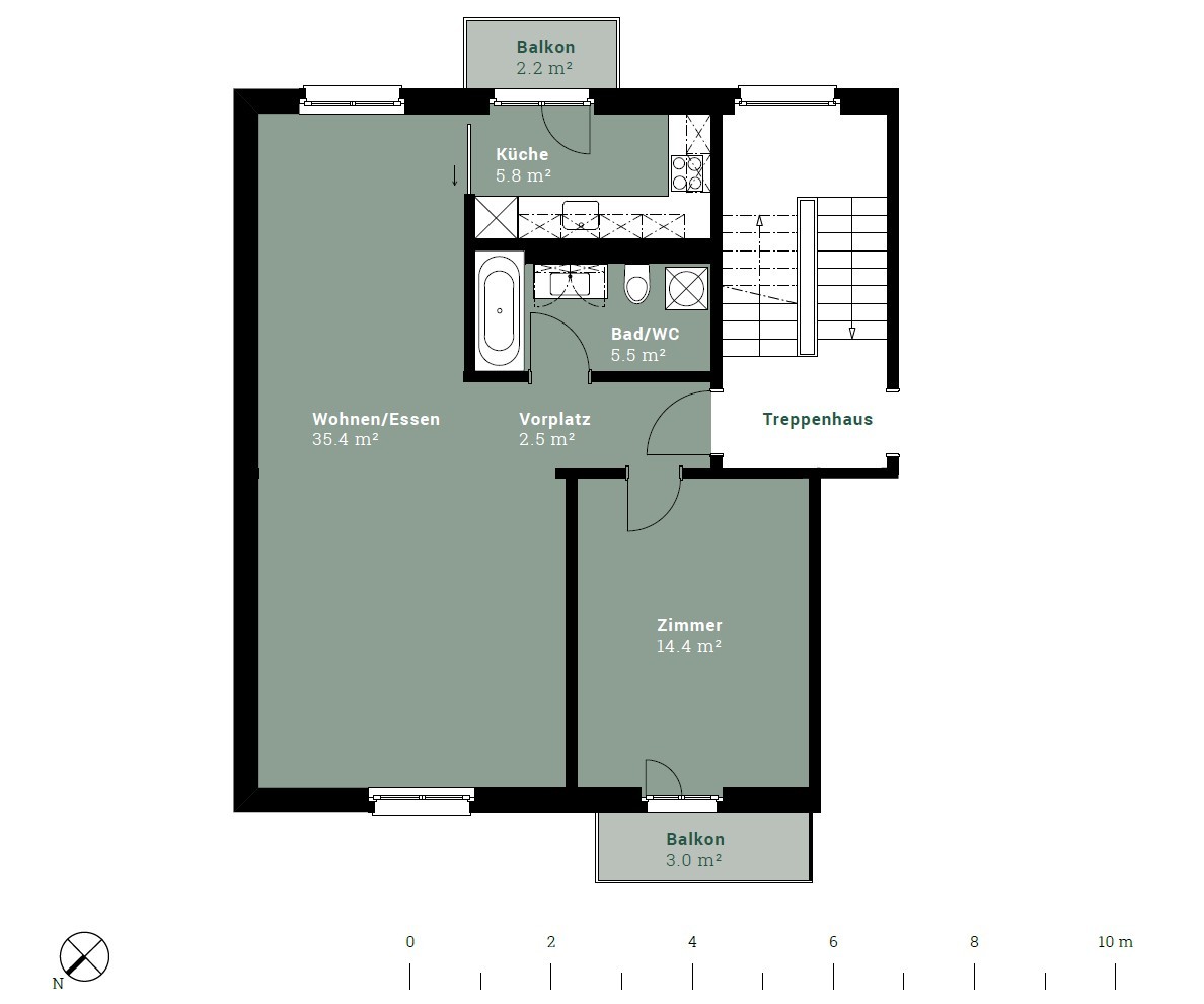 2 ½ rooms apartment