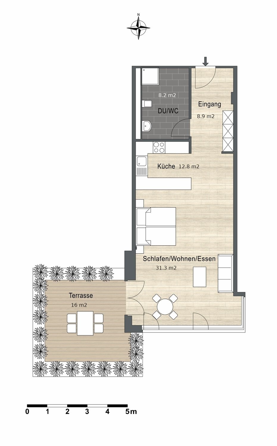 1 ½ rooms apartment
