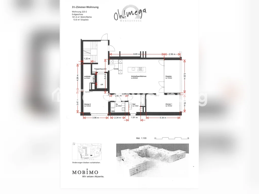 3 ½ rooms apartment