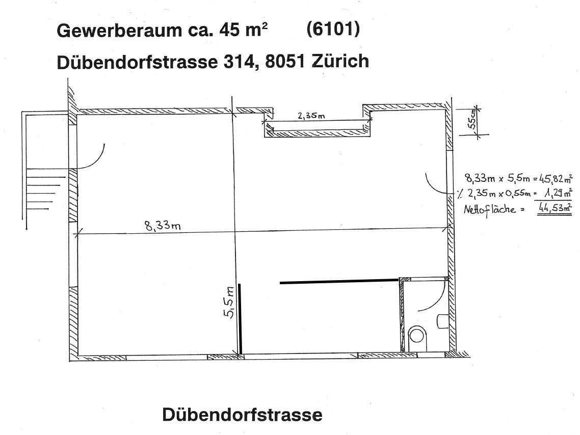45m² commercial