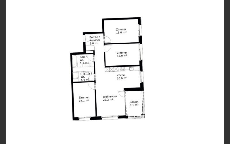 4 ½ rooms furnished flat