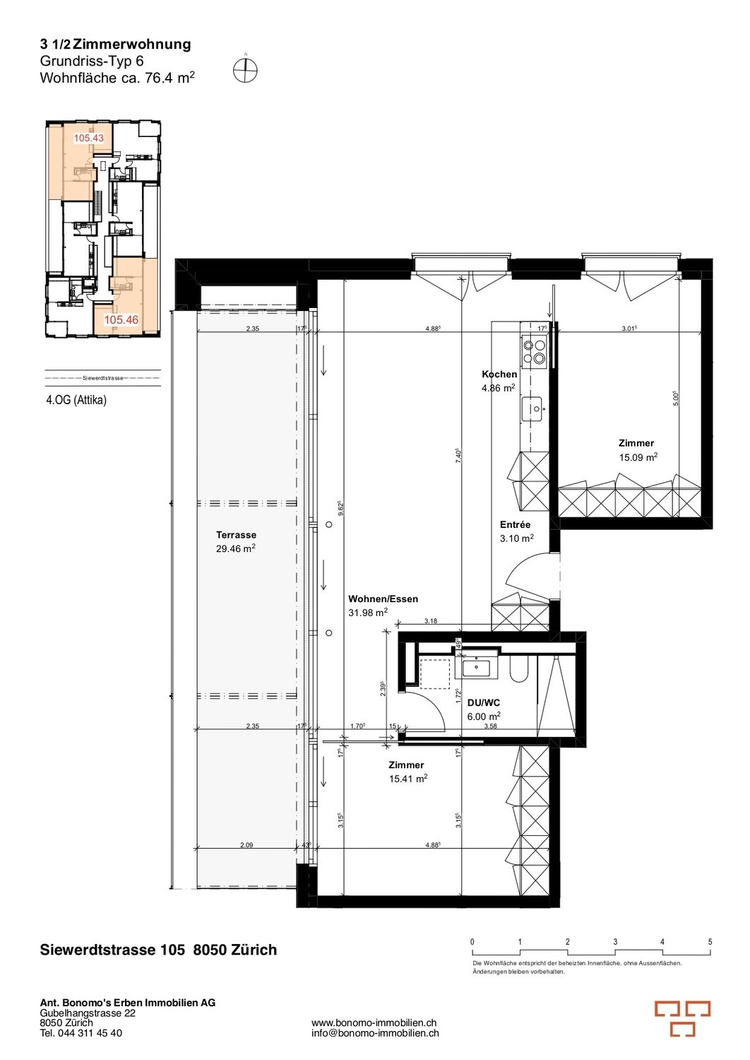 3 ½ rooms attic flat