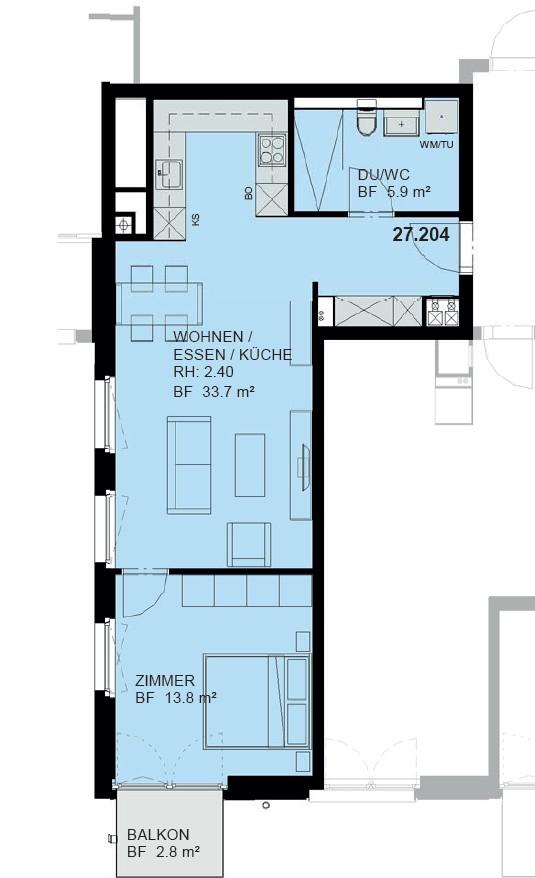 2 ½ rooms apartment
