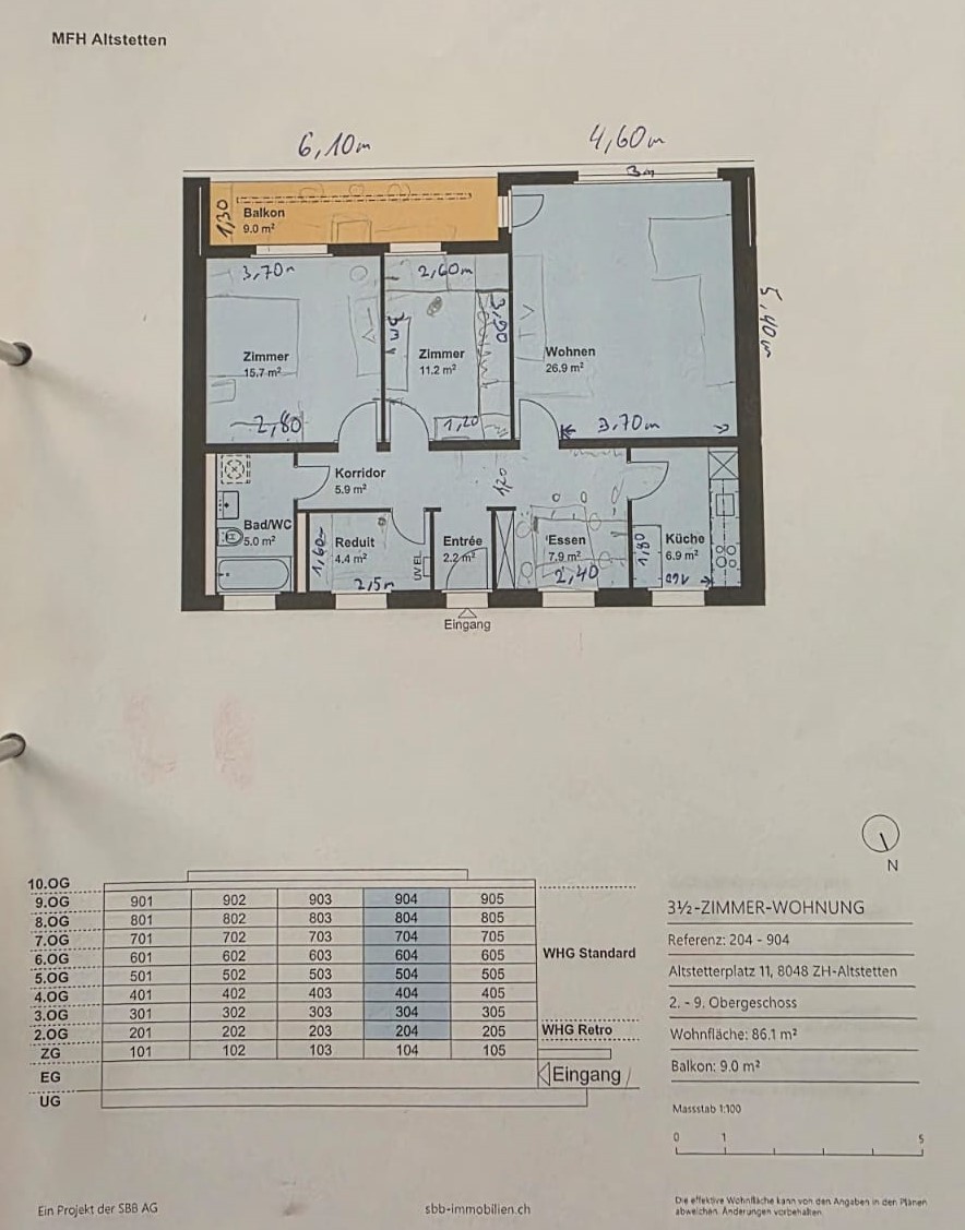 3 ½ rooms apartment