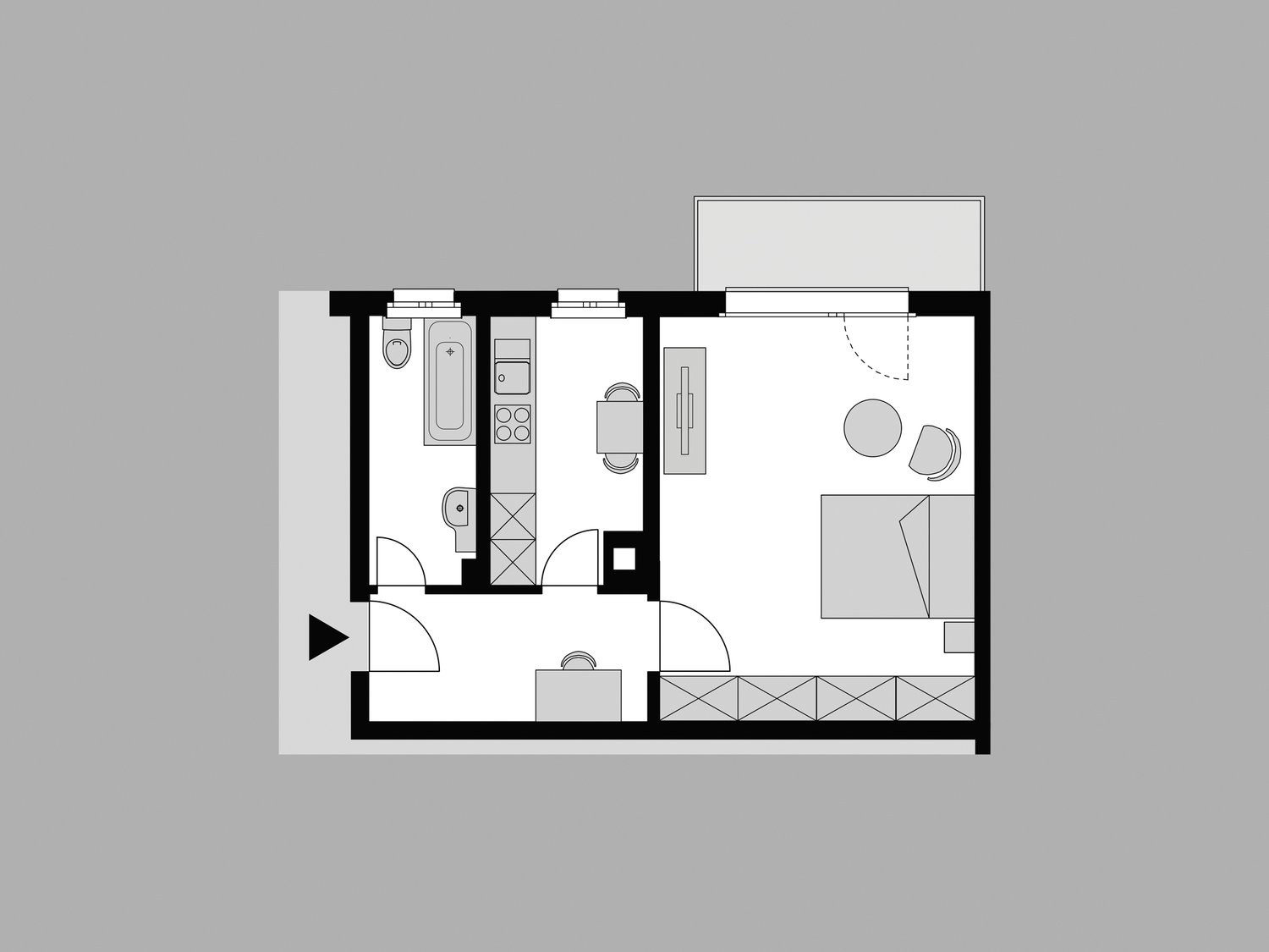 1 ½ rooms furnished flat