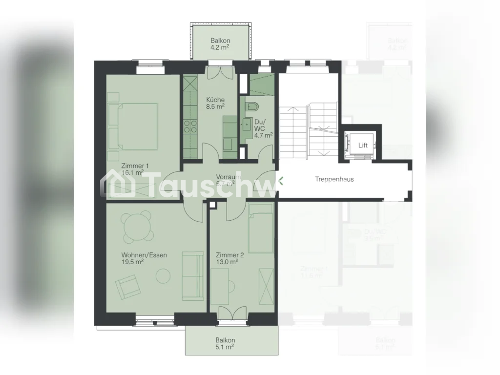Appartement de 3 pièces
