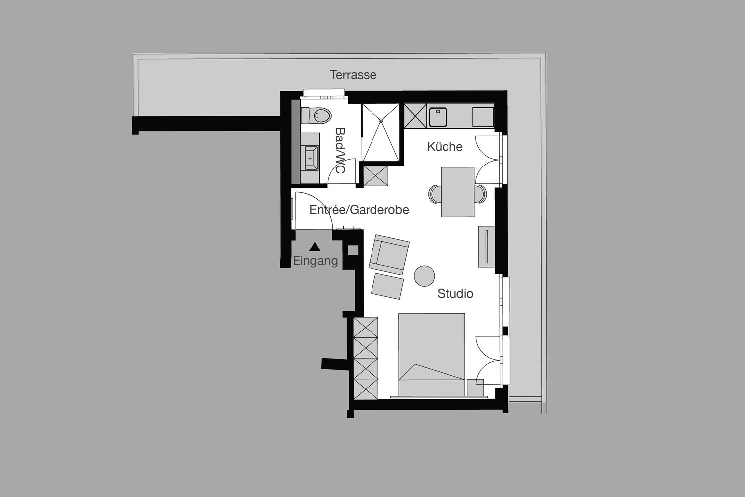 1 room furnished flat