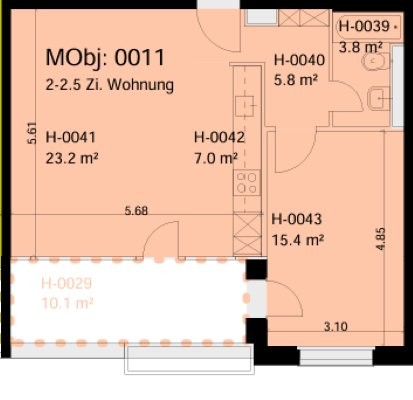 Appartamento di 2 ½ locali