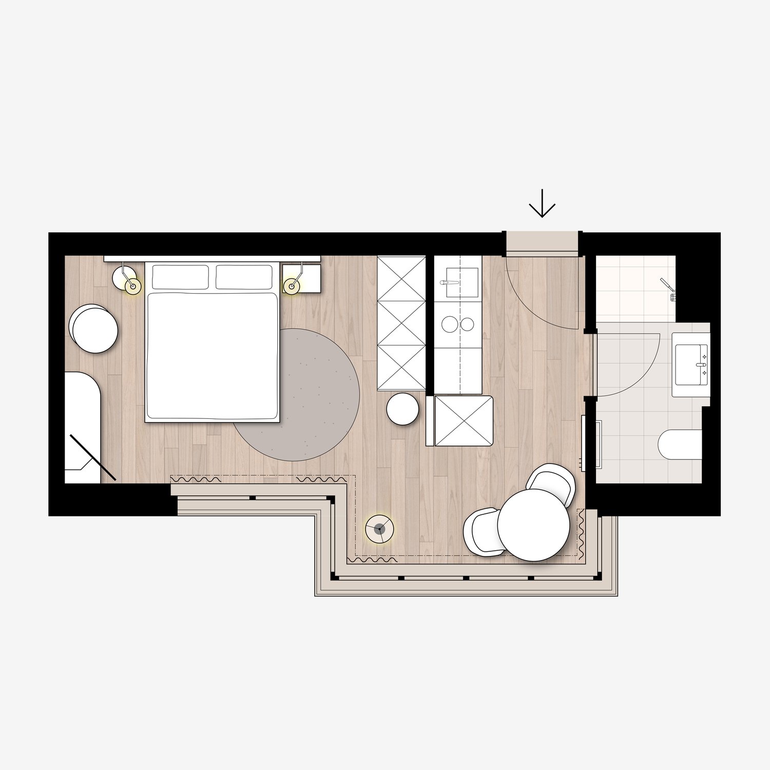 1-Zimmer-Wohnung