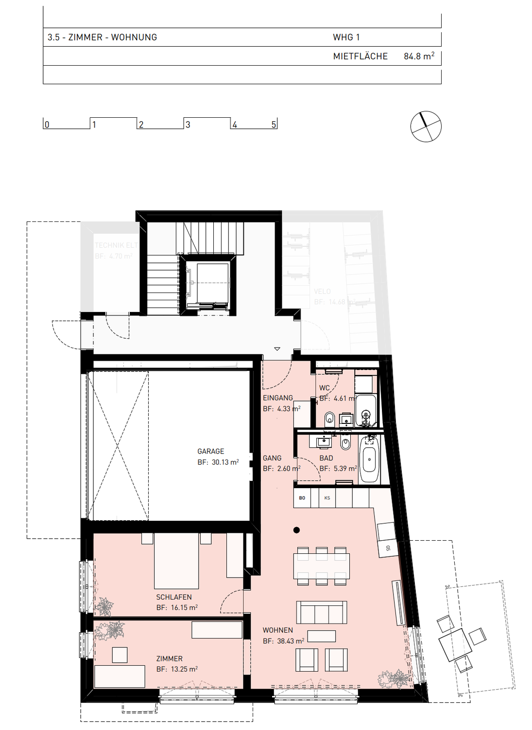 3 ½ rooms apartment