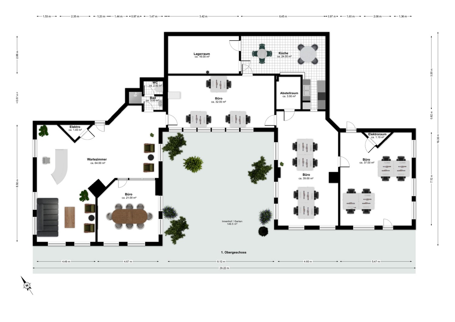 275m² office